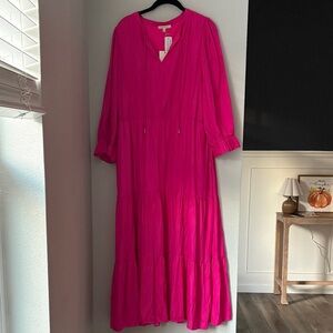 Skies Are Blue Fuchsia Long Sleeve Dress